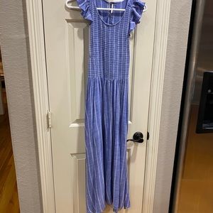 Blue/white stripped dress with pockets free people